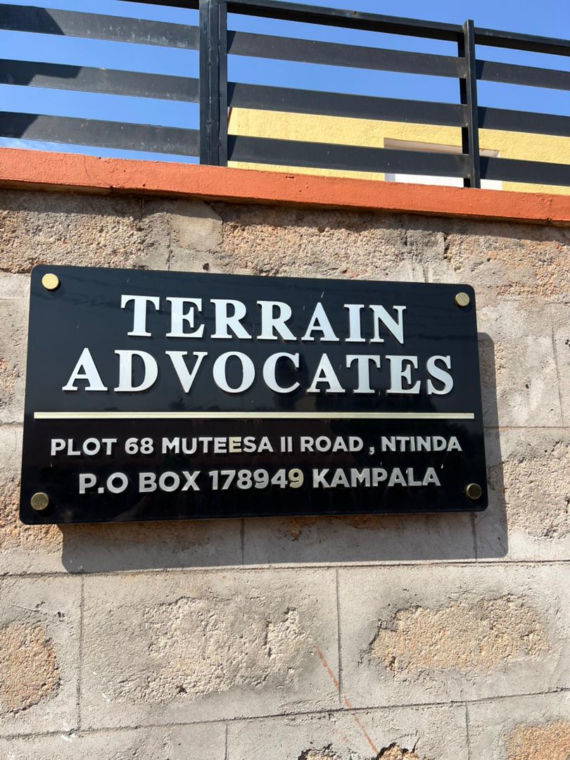 Terrain Advocates office sign in Ntinda